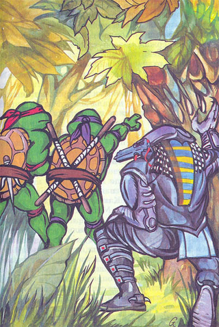 Illustration for article titled Predator teams up with the Ninja Turtles in deranged Russian children's books